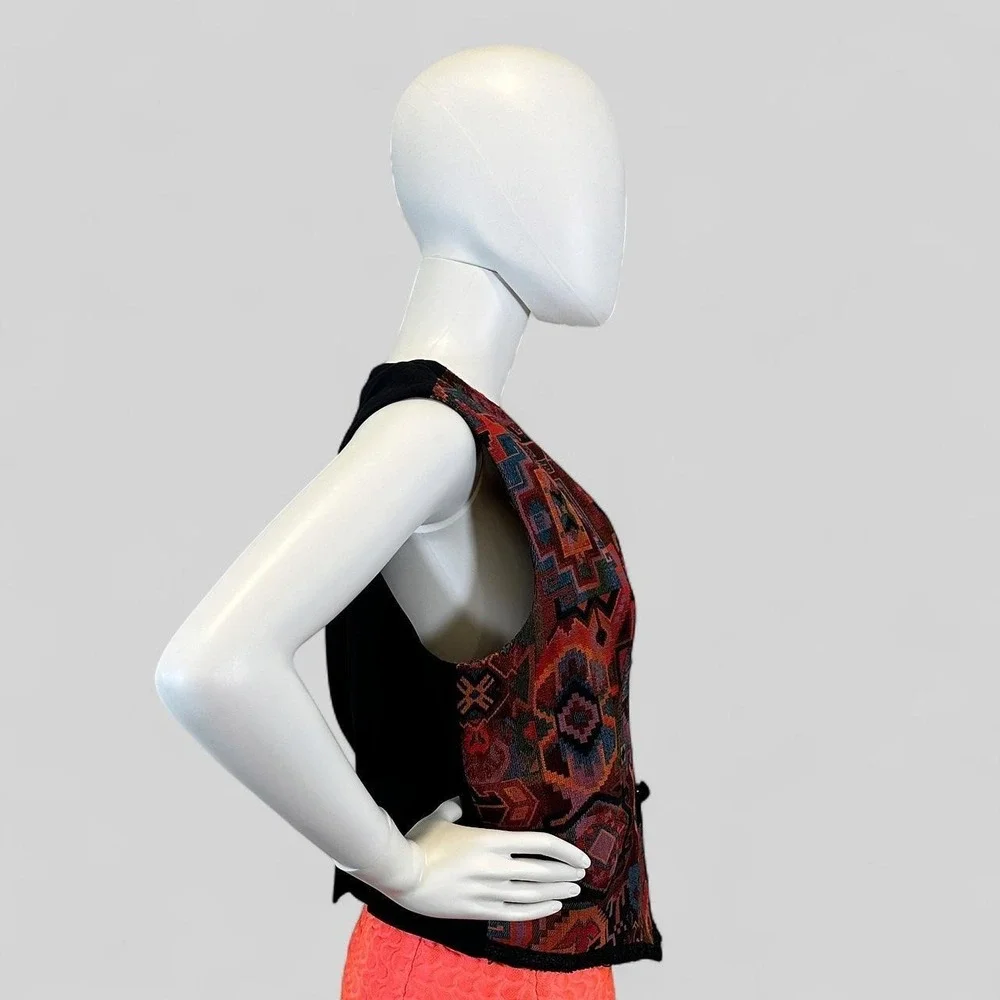 Vintage Helena Southwestern Tapestry Vest | Boho Western Festival Cottagecore